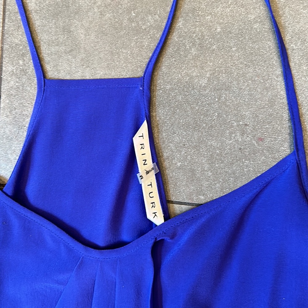 Trina Turk Marojella Blue Razor Back Silk Camisole - Picture 3 of 9